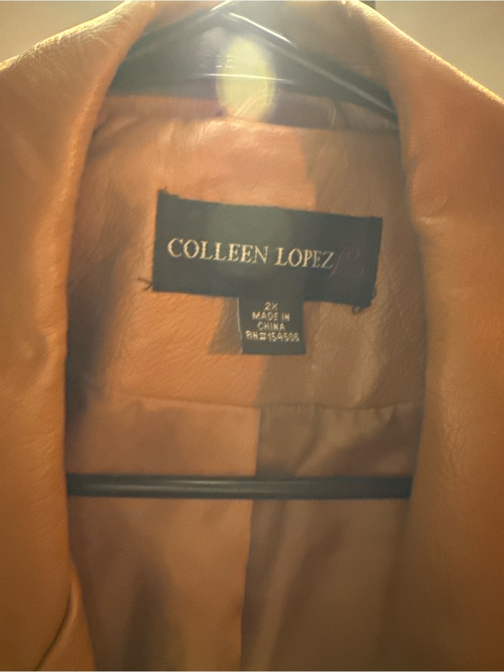 Colleen Lopez Tan Leather Moto Jacket with Stud Details - Picture 6 of 6